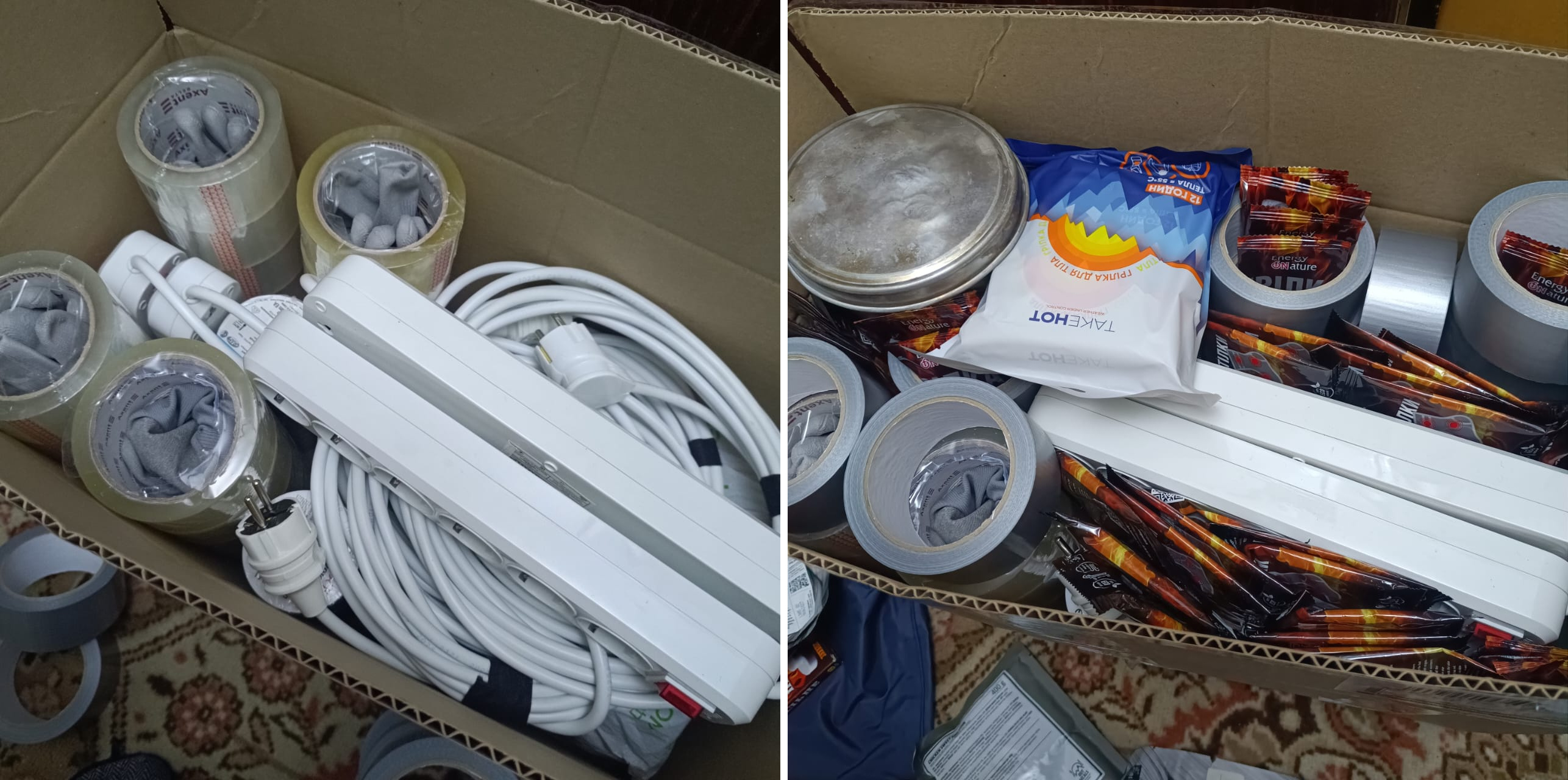 Extension leads and packing supplies
